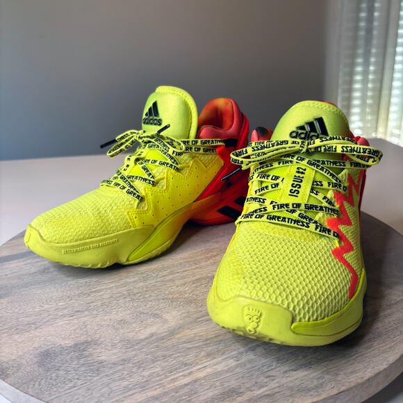 Adidas DON D.O.N. Issue #2 Fire of Greatness Basketball Shoes Yellow Red Size 5 main image 7